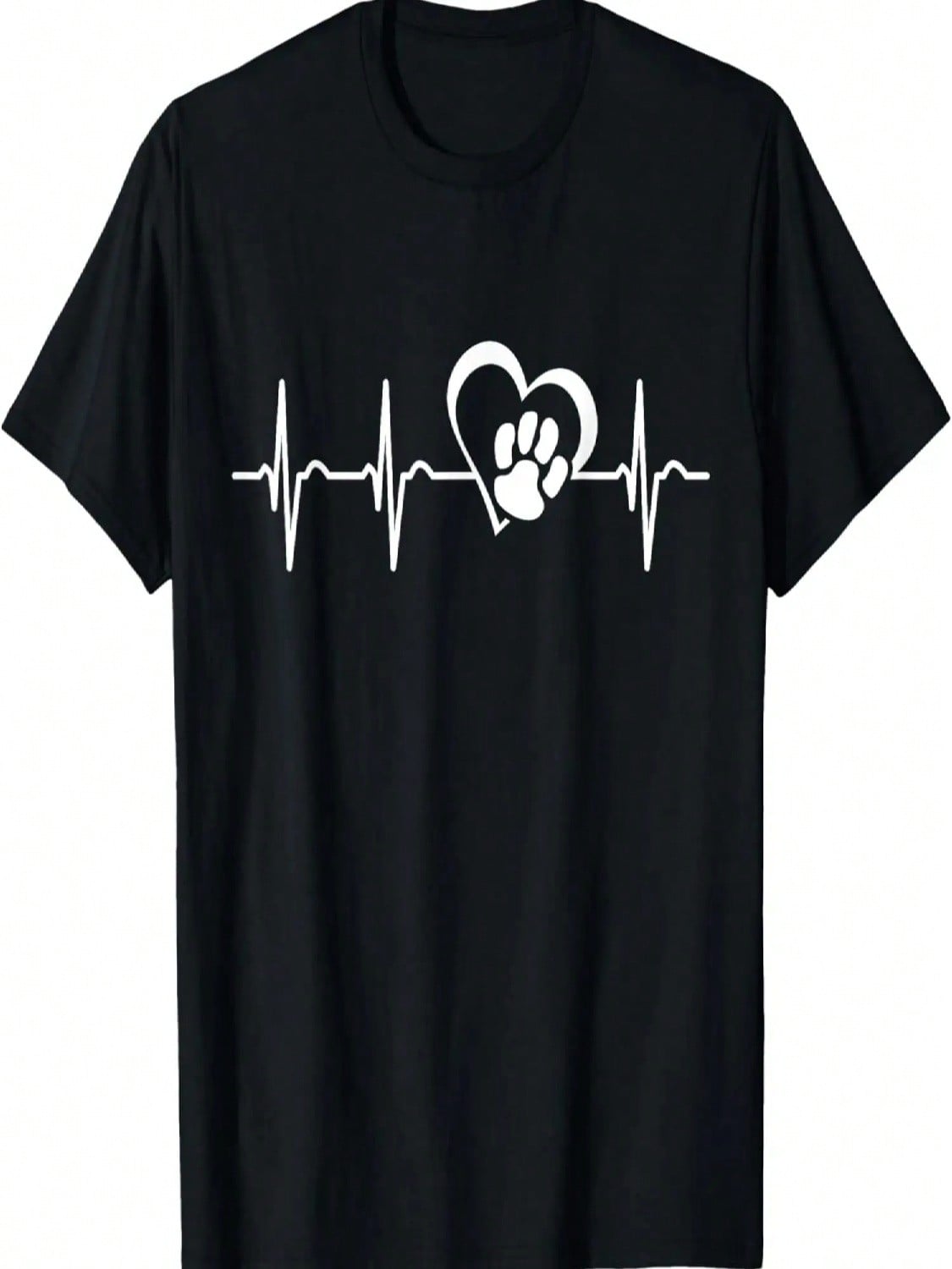 Heartbeat Dog Paw Heart Dog Love T-Shirt S