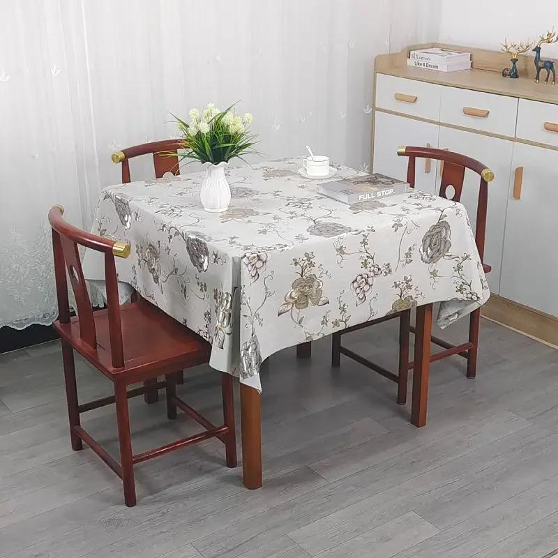 Square PVC Thickened Tablecloth Oil Proof Waterproof Scald Proof Wash Free Table Cloth Household Dining Table Coffee Table Cover