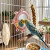 Colorful Ball Bird Mirror Perch Spinning Puzzle Parrot Spinning Wheels  Cage Accessories