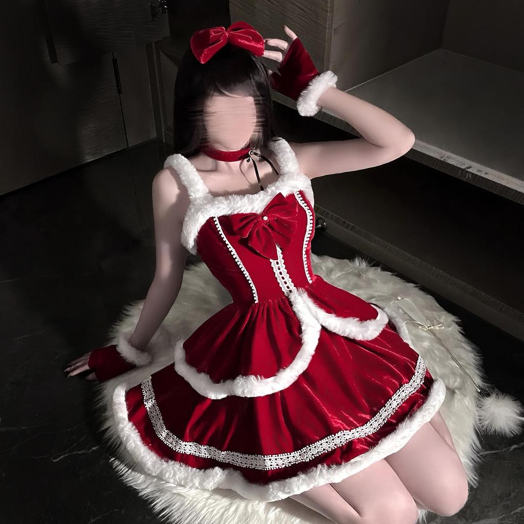 Jin Xiao Christmas & New Year Sexy Bunny Girl Bandeau Dress