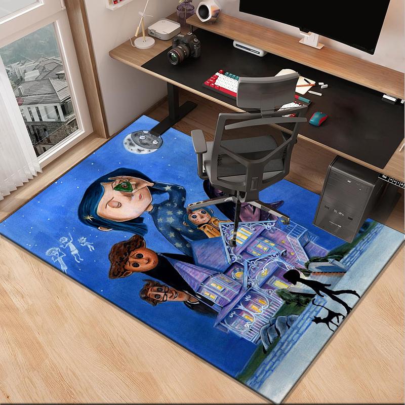 Moonlit Mystery Cora-line Office Rug Chair Mat, Game Carpet, Suitable for Front Door, Bedroom, Living Room, Desk, Holiday Gift