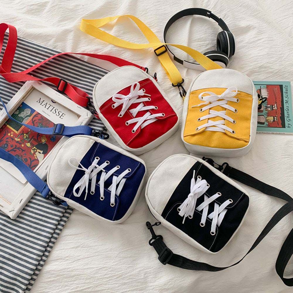 

Fashion Street Shopping Shoes Shape Small Canvas Handbag Crossbody Bag Women Bag Korean Style Bag