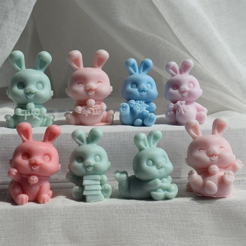 Bunny Series Fondant Epoxy Molds Manual Candle Aromath Soap Molds for Decor