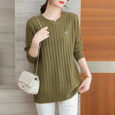 Pull en Coton Automne Hiver pour Femmes Ample Chaud Extensible Tricot de Fond Décontracté Confortable Pull Épais