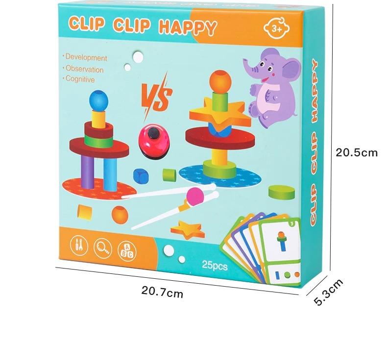 Stacking Building Blocks Family Board Game Fine Motor Skill Shape Sorting Stacking Toy Wooden Blocks Set for Party Supplies Gift