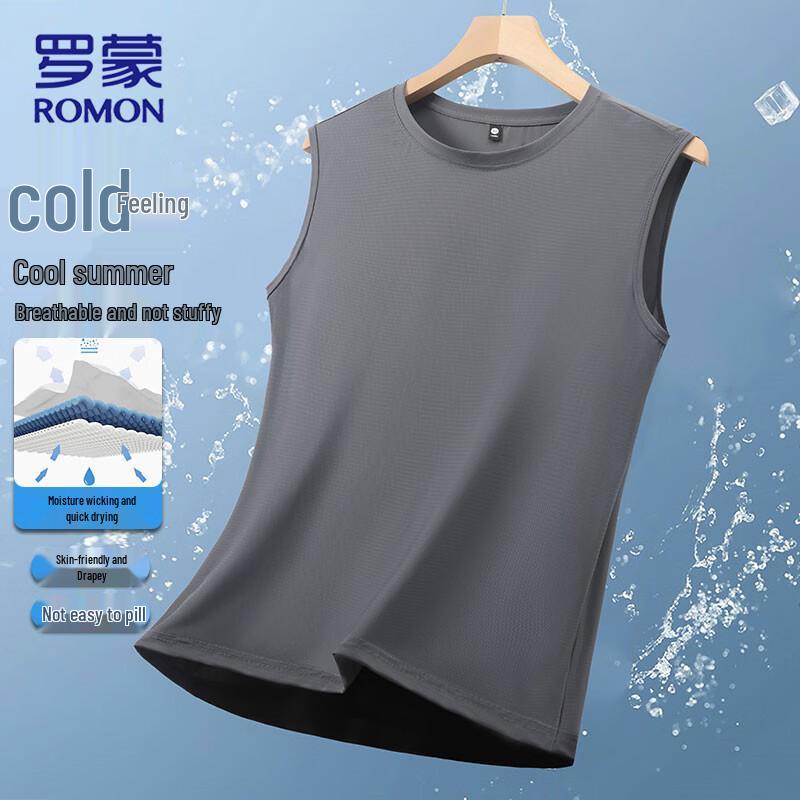 ROMON Men's Ice Silk Quick-Dry Sleeveless T-shirt