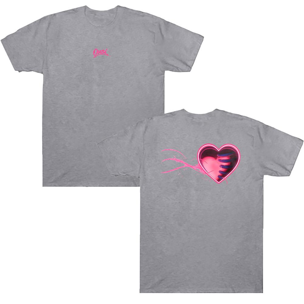 Omar Courtz Pink Heart Motion Tee High Quality Cotton Anime T-shirt Oversize Streetwear Round Neck Short Sleeve Unisex Casual T-shirts summer Clothes