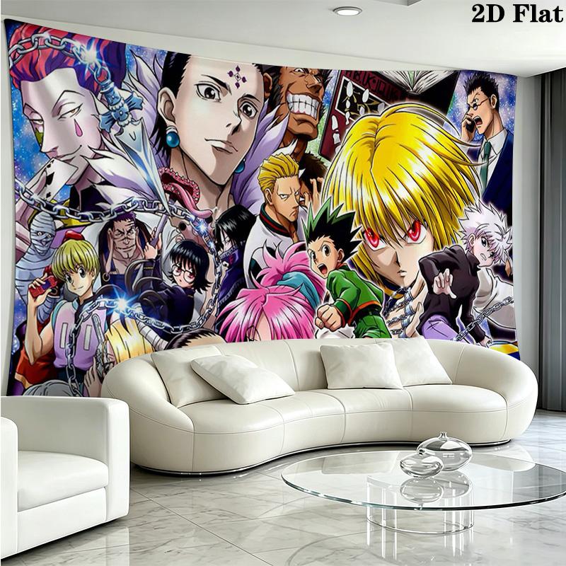 Hunter x Hunter Wall Tapestry Aesthetic Wall Hanging Printed Fabric Blanket Decorative Tapestries for Bedroom Living Room Home Decor