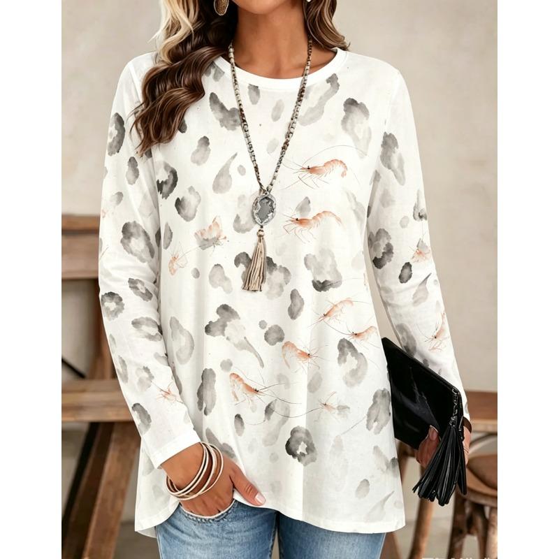 Autumn and winter women s long-sleeved O-neck T-shirt L