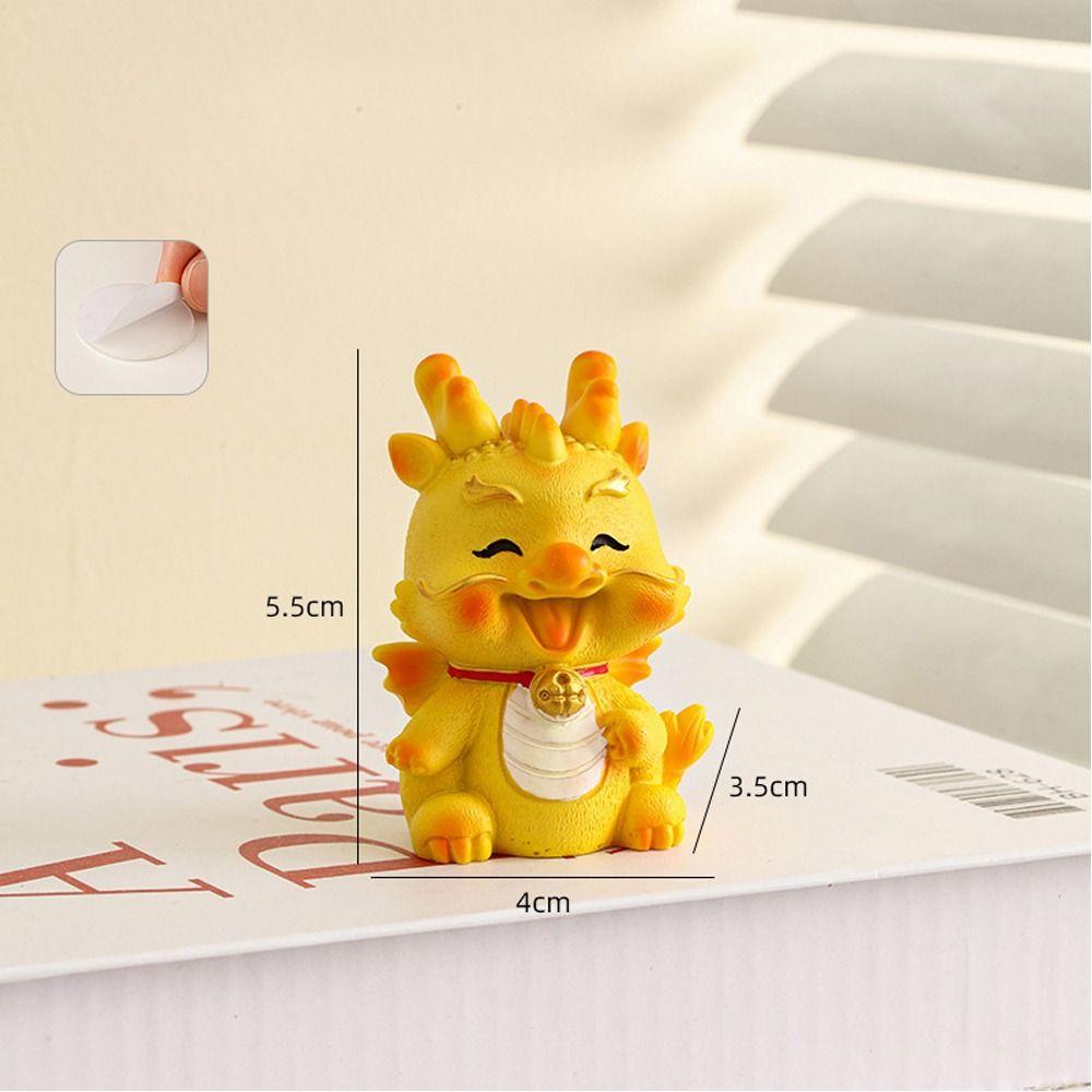 Office Desk Accessories Golden Dragon Figurine 2024 Dragon Year Mini Resin Craft Home