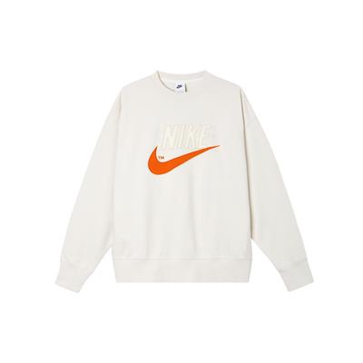 Nike Sudadera de hombre con logo y letras, cuello redondo, manga larga, color blanco DO8892-030