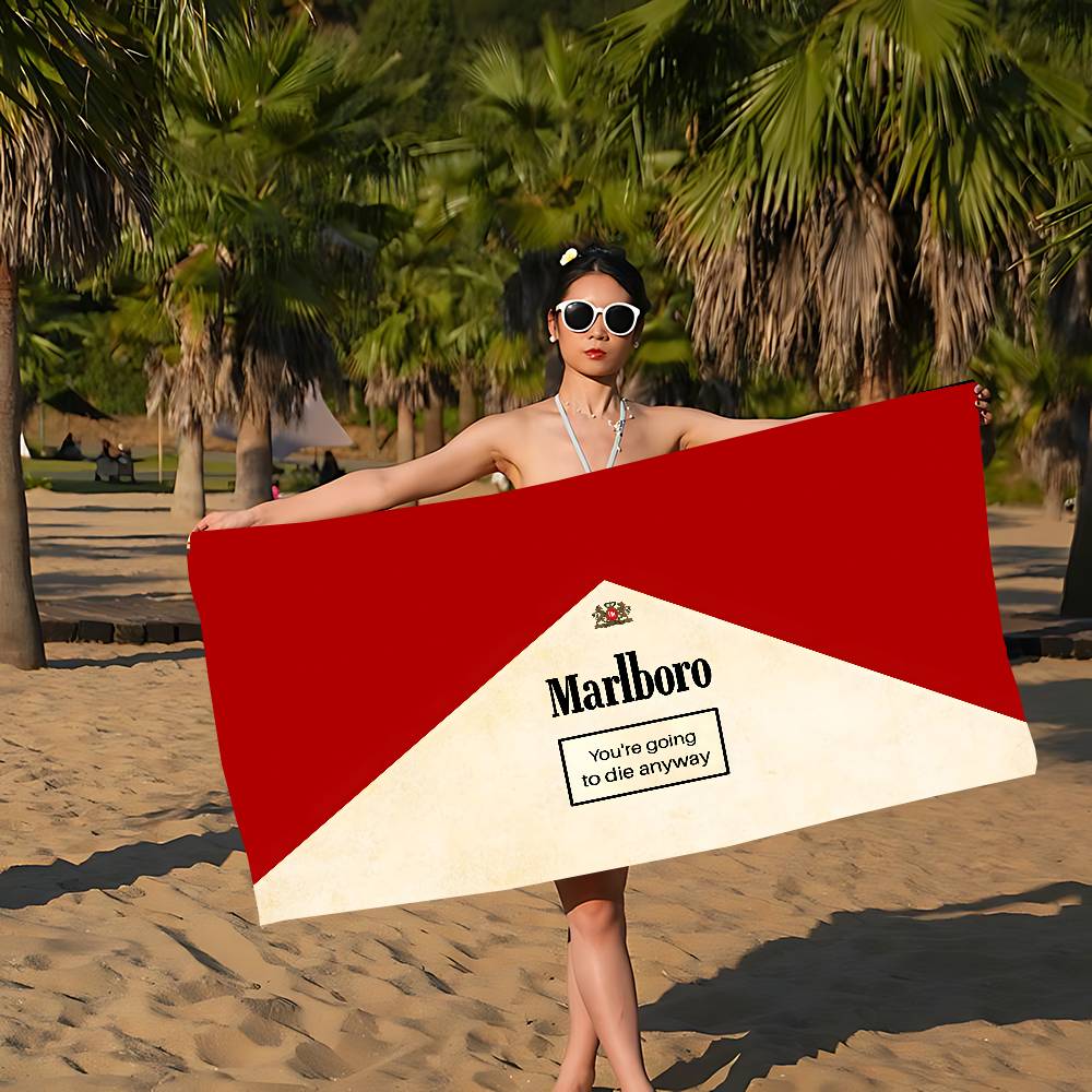 Retro M-Marlboro Microfiber Beach Towel Absorbent Quick Dry Soft Yoga Swimming Resort Mountain Climbing Towel