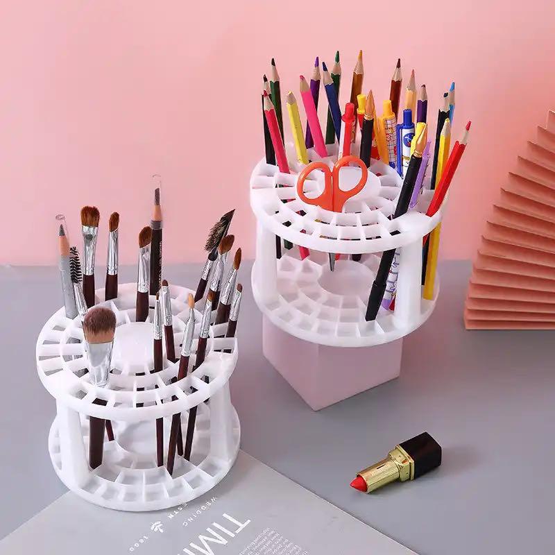 Makeup Brushes Storage Multifunction Large-Capacity Cosmetic Brush Holder Air-Dry Stand Rack Lightweight and Easy To Instal