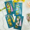 Elegant Floral Metal Bookmark with Tassel - Rose, Sunflower & Hydrangea Design