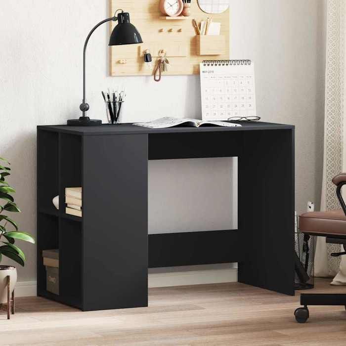 VidaXL Bureau noir 102x50x75 cm bois d'ingénierie, bureau d'écriture, bureau d'ordinateur, bureau à domicile, bureau 840542