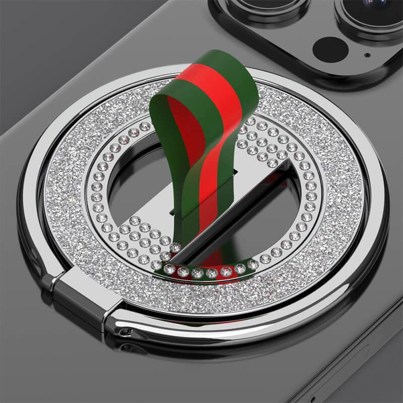 360° Rotating Glitter Diamond Ring Buckle Phone Holder with Magnetic Magsafe Compatibility