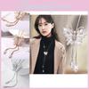 Stunning Crystal Zircon Butterfly Long Necklace Adjustable Fashionable Sweater Chain