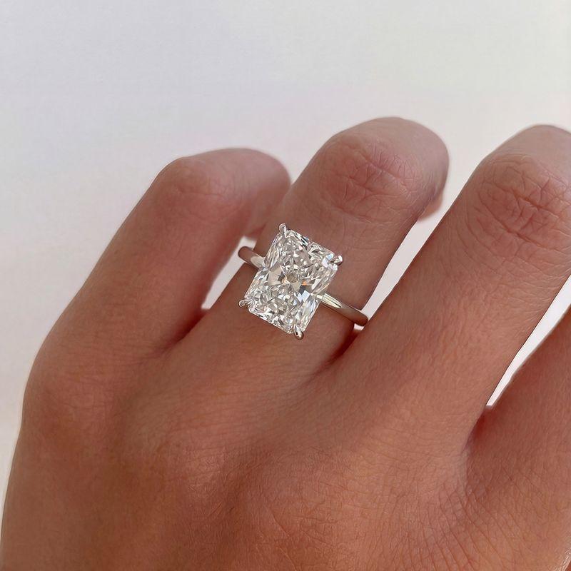 925 Zilver 1-8CT Zircon Prachtige Glanzende Ovalen Steen Ring Voor Vrouwen Verloving Bruiloft Luxe Hoge Kwaliteit Fijne Sieraden