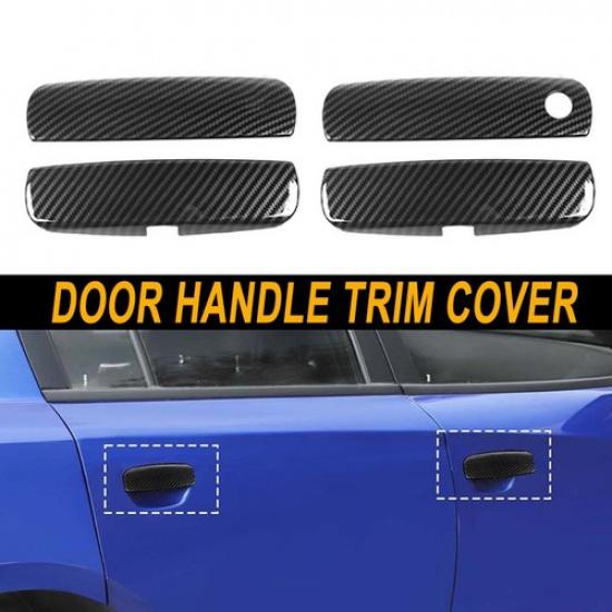 

Door Handle Trim Cover Decor Accessories For Dodge Charger 2010+ Carbon Fiber