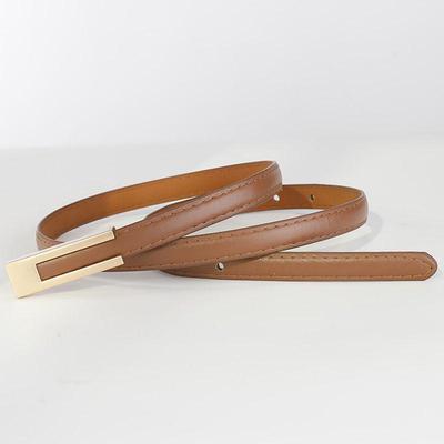 Cinto de Couro Fino Feminino Coreano para Vestidos e Saias - Estilo Retrô, Versátil e Elegante