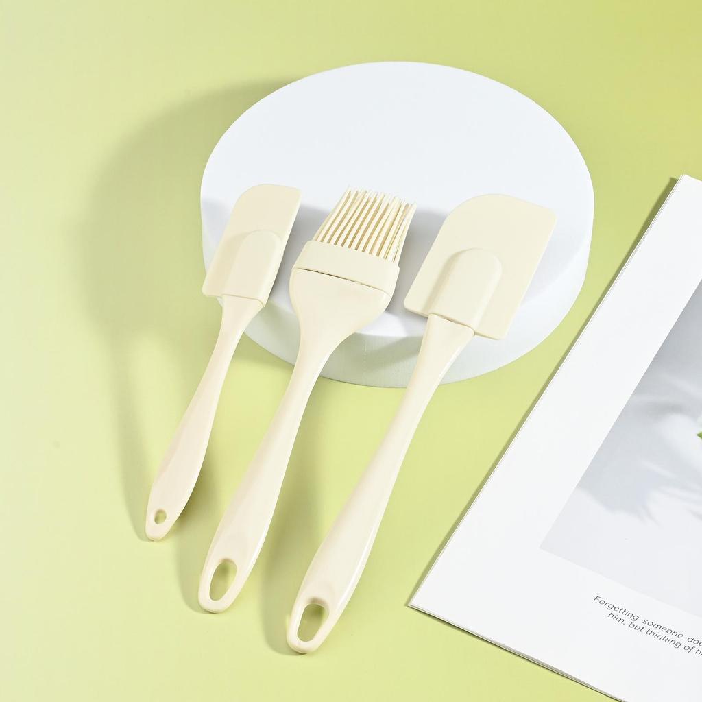 Silicone Spatula & Brush Baking Set - 3-Piece Cream Tools