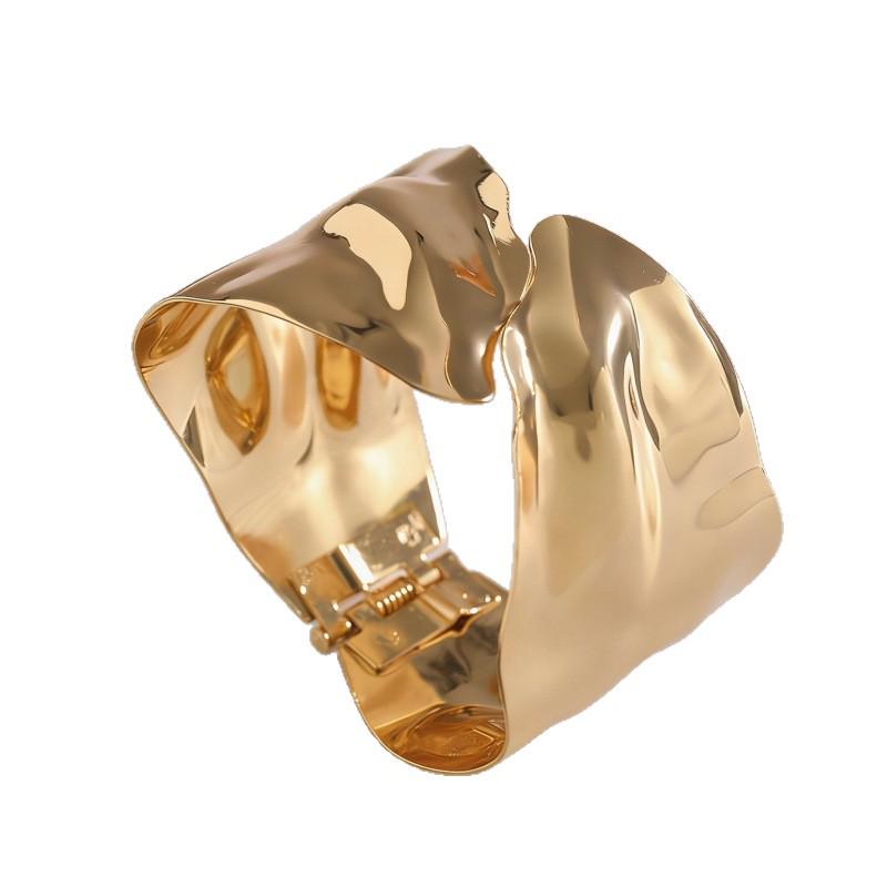 European Fashion Open Cuff Bracelet: High-End Geometric Metal Jewelry for Women