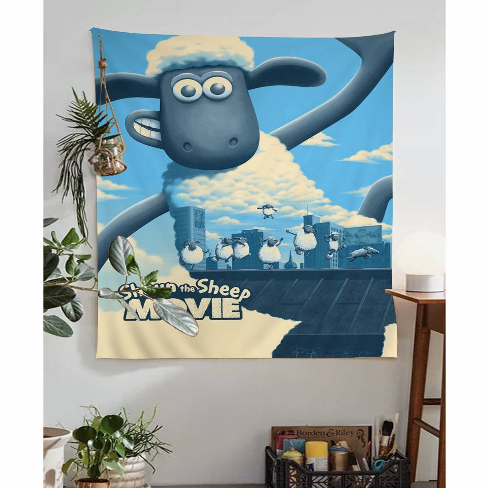 Cartoon SShaun fun the Sheep anime DIY Wall Tapestry for Living Room Home Dorm Decor Wall Art Decor