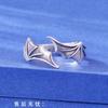 Adjustable Open Ring Men Women Vintage Gothic Wing Design Plated Unisex Statement Jewelry