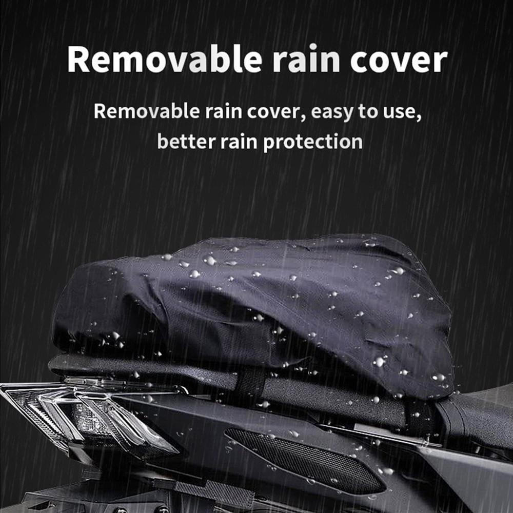 Universal Black Motorcycle Bag Rear Seat Bag Tail Pack Multifunctional Crossbody Bag Riding Gears With Outdoor Raincover