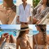 Boho Multilayer Starfish Shell Conch Pendant Necklace For Women Trendy Summer Beach Pearl Chains Choker Travel Party Jewelry
