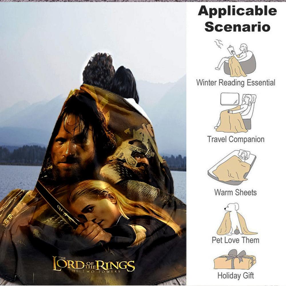 1pc Lord of the Rings Blanket Lightweight Flannel Throw For Sofa, Bed, Travel, Camping, Livingroom, Office, Couch, Chair, And Bed