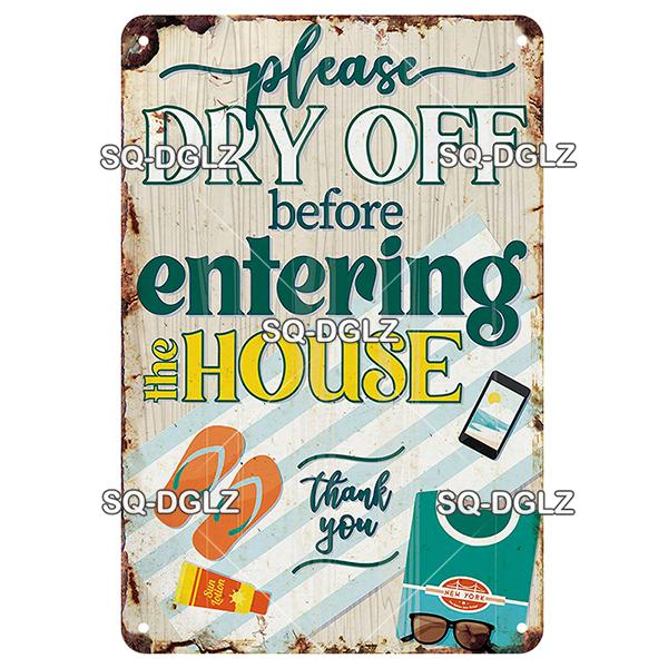 SQ-DGLZ Vintage Warning Pool Rules Metal Sign Plate Tin Sign Plate Home Bar Door Wall Decor Sticker Decoration Plaque Poster