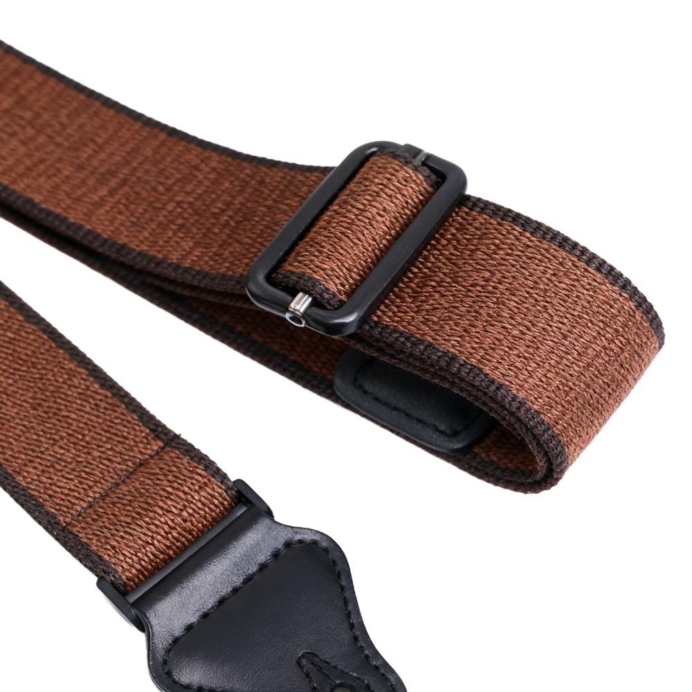 2PCS Brown Color Guitar Strap Belt Cotton Fabric Guitar Straps Set Brown Guitar Strap Band Practice