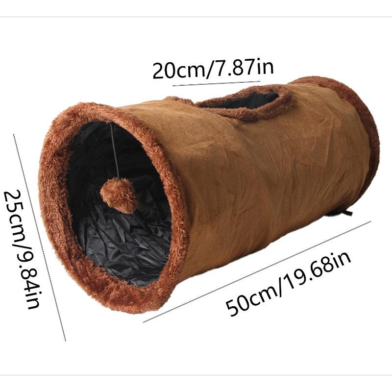 Foldable Velvet Cat Tunnel with Fun Ball Holes, Suitable for Small Pets Cat Tunnel