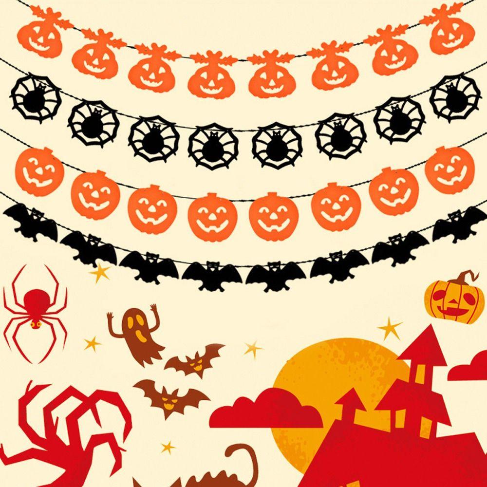 Hanging Happy Halloween Banner Party Decor Pull Flag  Halloween Party Decoration