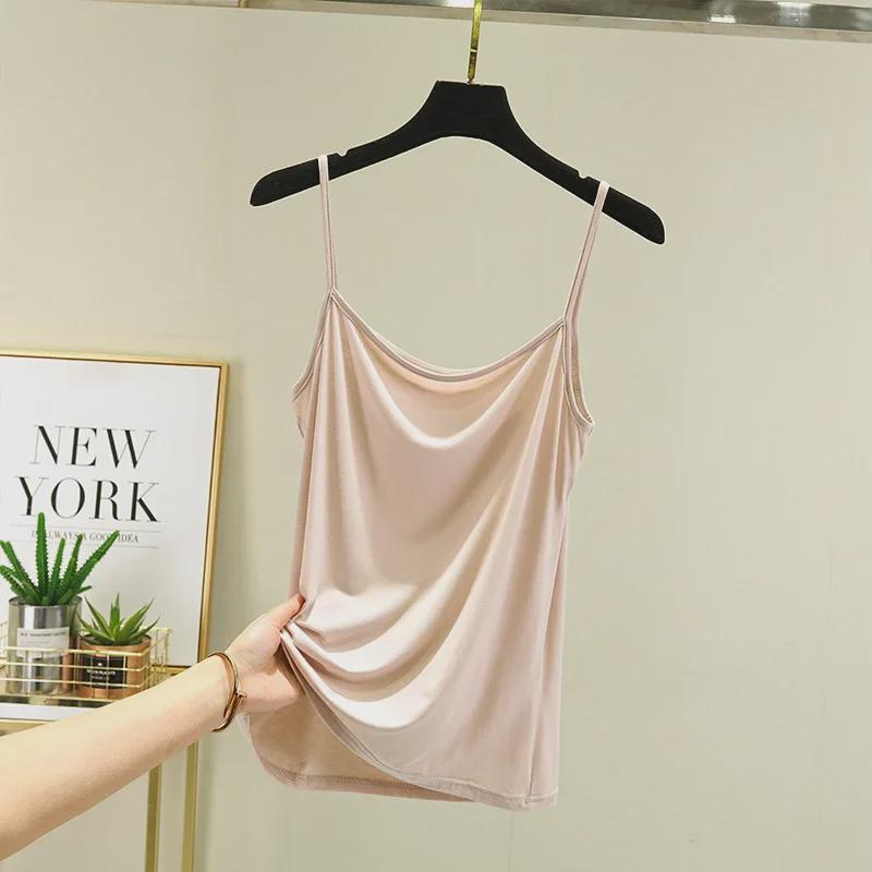 Damen Sommer Ärmelloses Modal Camisole Tanktop - Sexy Rundhals Top