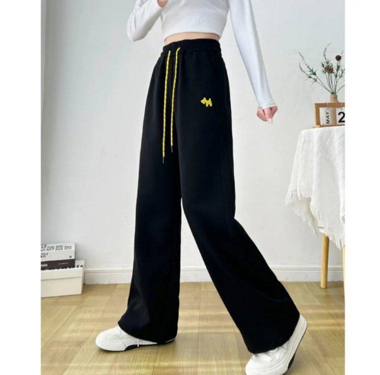 Herbst Damen Jogginghose: Vielseitig, mit Bündchen, Kordelzug, gerades Bein, Freizeitkleidung