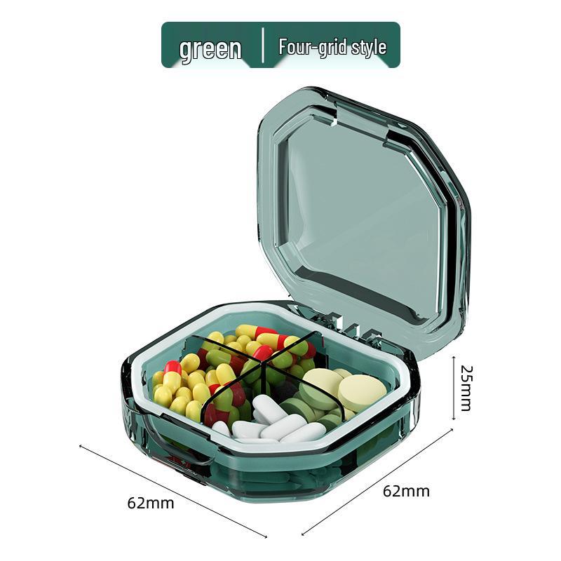 Compact Moisture-Proof Travel Pill Organizer: Sealed Silicone, Weekly Compartments for Tablets & Capsules