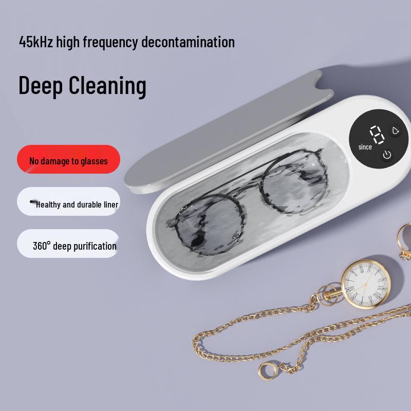 Multifunctional Ultrasonic Cleaner for Glasses, Contact Lenses, Makeup Brushes, Jewelry, and Retainers