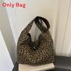 Leopard Print Tote Bag With Canvas Interior For Daily Use In Retro European Style