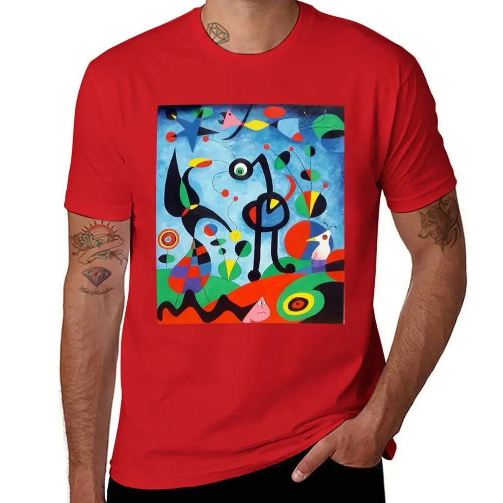 Joan Miro Giardino T-shirt basic personalizzate magliette grafiche da uomo anime