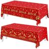 Chinese New Year Table Cloth,2pcs Lunar New Year Tablecloth Red and Gold Horse Rectangle Happy New Years Tablecloth for 2026 Spring Festival