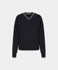 Noiseu W Layerd V-Neck Merino Knit Top - Charcoal