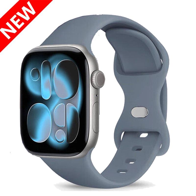 Sport Silicone Strap For Apple Watch Bands 40mm 44mm 46mm 45mm 41mm 49 42mm Correa Bracelet iWatch series 10 11 9 8 7 ultra 3 SE