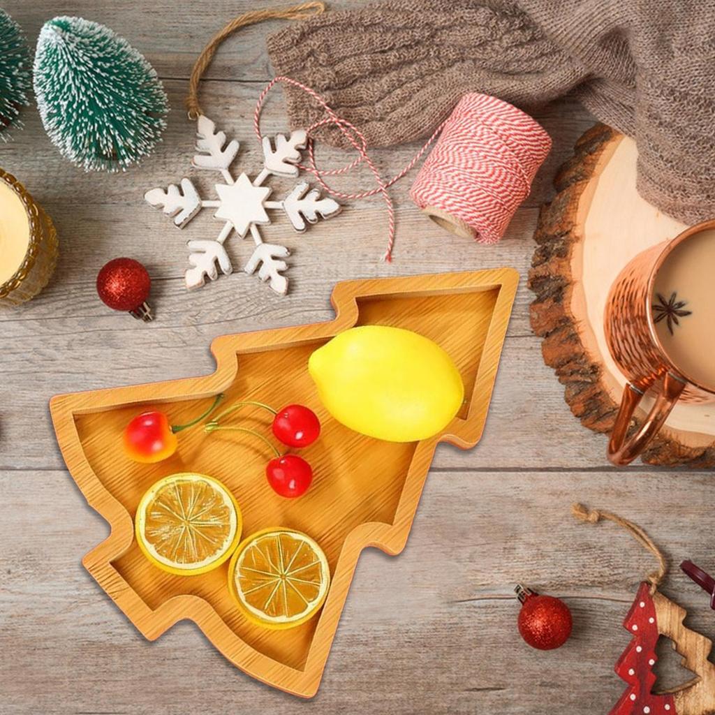 Christmas Tray Wooden Tree Display Christmas Tree Serving Trays For Party For Home Decor Party Fruit Cheese Dessert Candy Snack