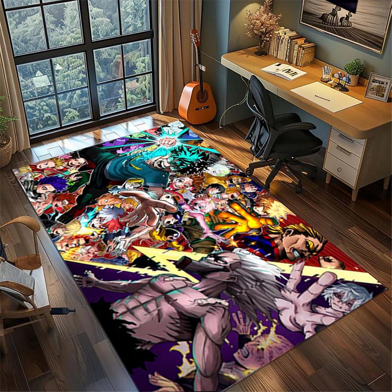 Tappeto Grande per Camera da Letto My Hero Academia Tappeto da Area Antiscivolo Lavabile Decorazione Stanza Gamer