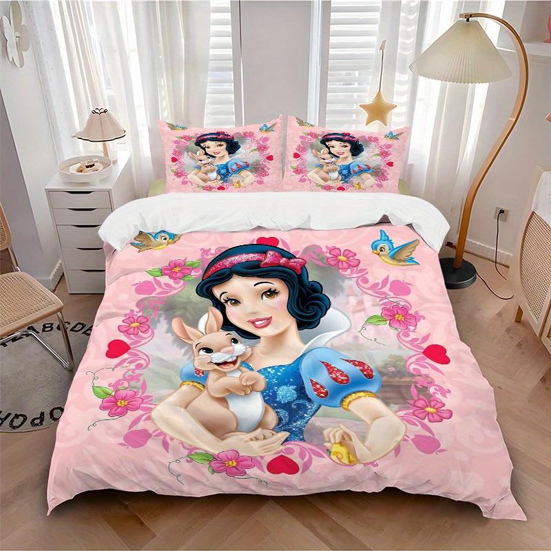 3pcs Snow White and the Bunny Bedding Set Includes 1 Quilt Cover and 2 Pillowcases, Comfortable B082