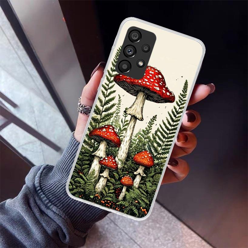 Bunte Pilz-Handyhülle für Samsung Galaxy A12 A52S A42 A32 A22 A51 A50 Note 20 Ultra 10 S10 Plus A71 A70 A31 A30 A10S Gala