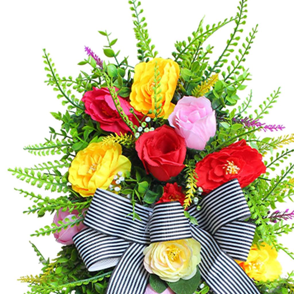 Floral Teardrop Swag Artificial Flower Wreath Decorating Wall Decor Door Wreaths Spring Summer