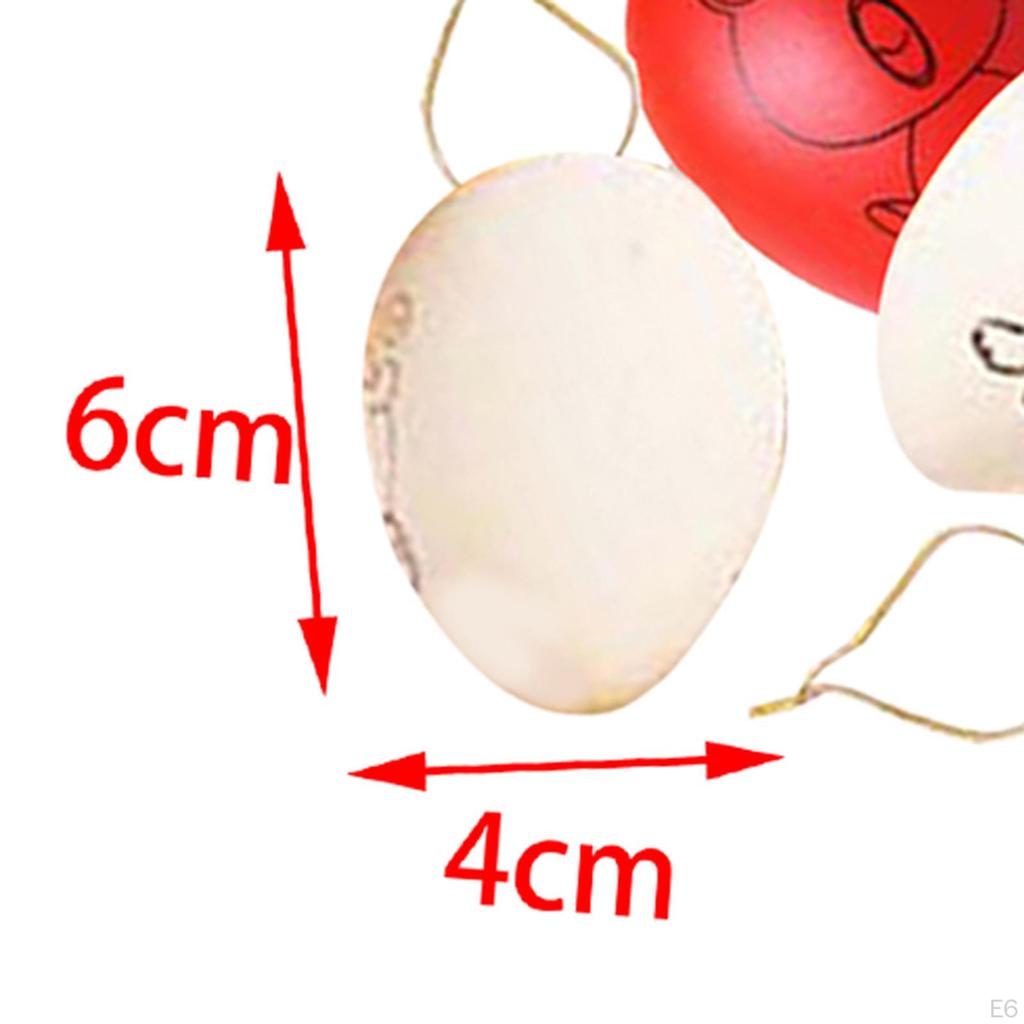 20 Pieces White Easter Eggs Paintable Toys with Rope, Paintbrush And Acrylic Paint for Preschool